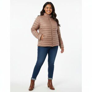 32 Degrees Womens Down Jacket 2X Metallic Taupe Plus Sizes NWT